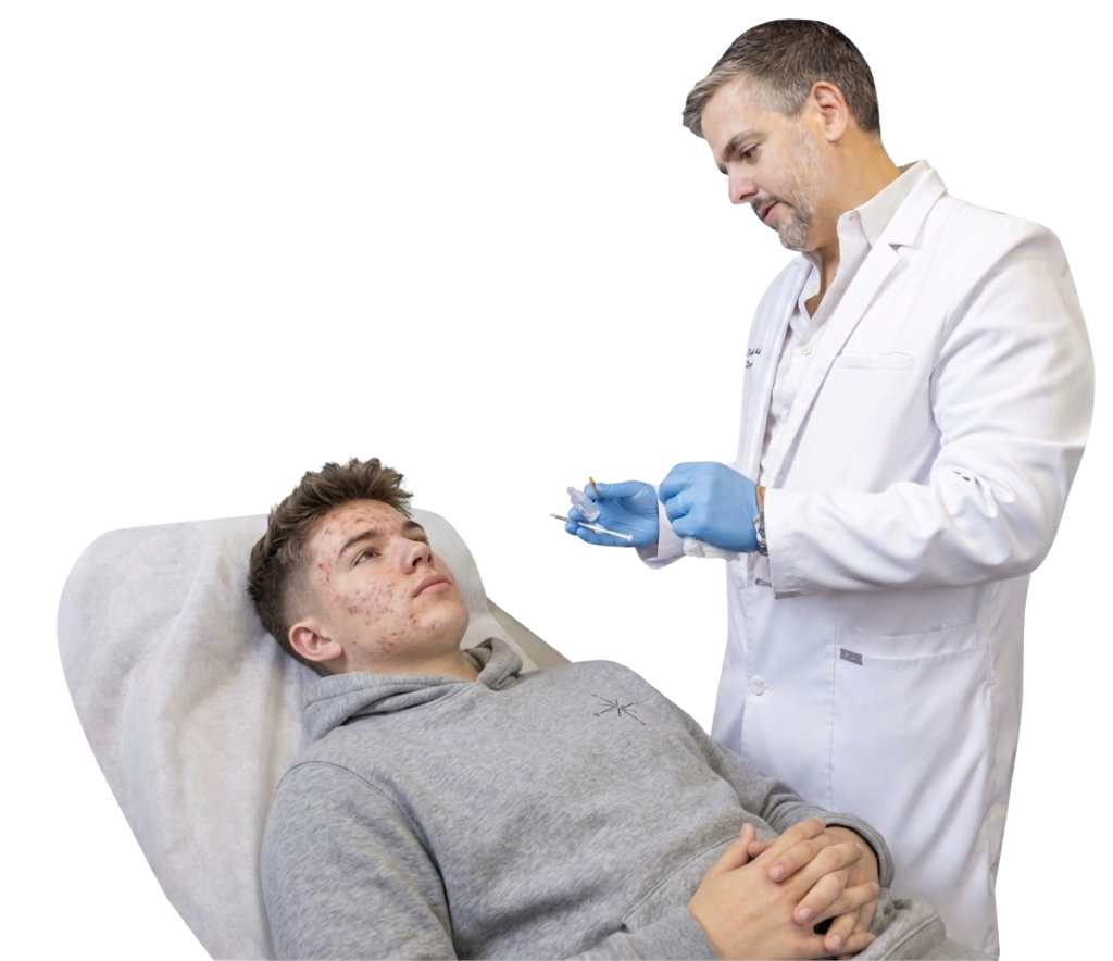 נער שסובל מבעיות אקנה מטופל על ידי דוקטור רוזנבלט